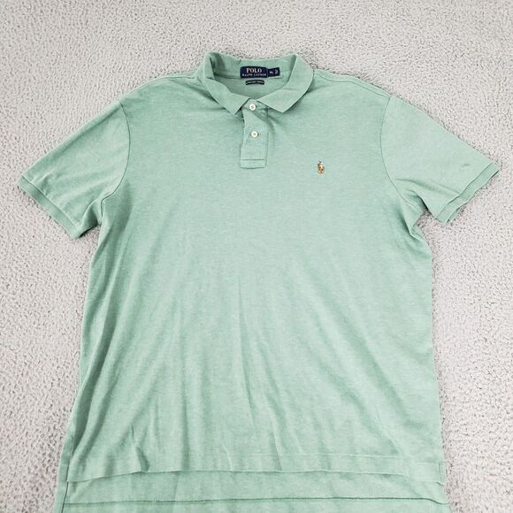 Polo Ralph Lauren Shirt Mens Extra Large Green Pima Cotton‎ Casual Preppy SS - Picture 4 of 12